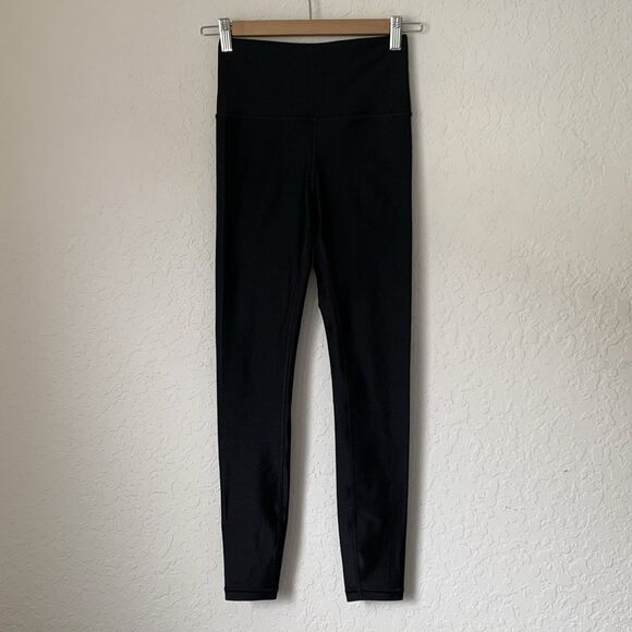 Athleta Leggings Women XS Elation Shine Tight Luster Black Yoga Activewear Pants - Picture 3 of 10